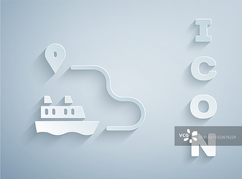 纸剪的航运线路和航海路线图片素材