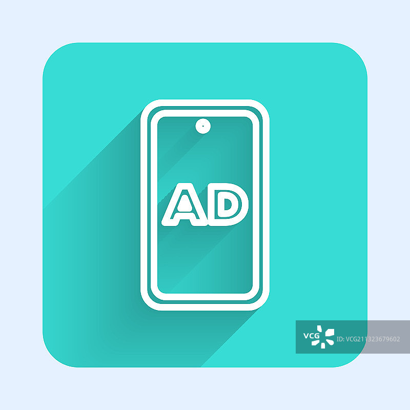 具有阴影效果的白色线条广告图标图片素材