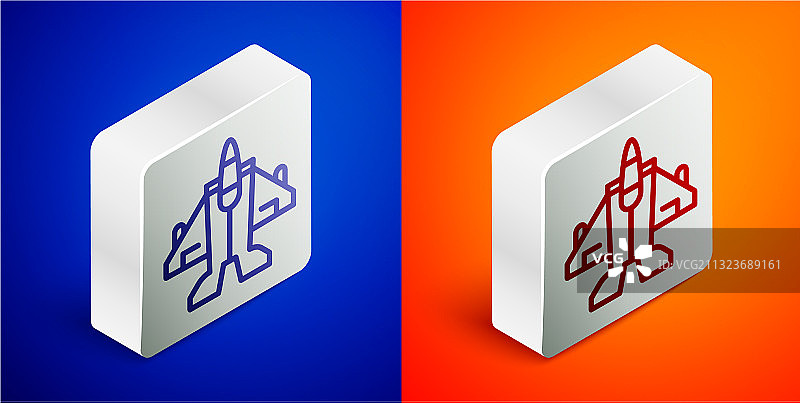 2.5D线条喷气式战斗机图标图片素材