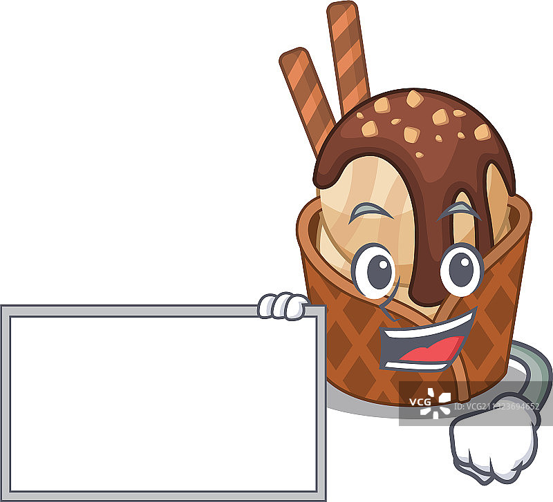 咖啡冰淇淋卡通吉祥物设计图片素材