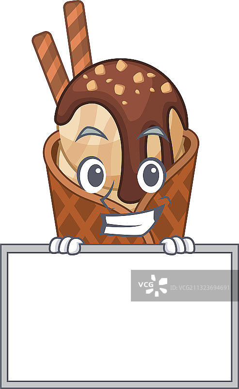 卡通风格的笑脸咖啡冰淇淋形象图片素材