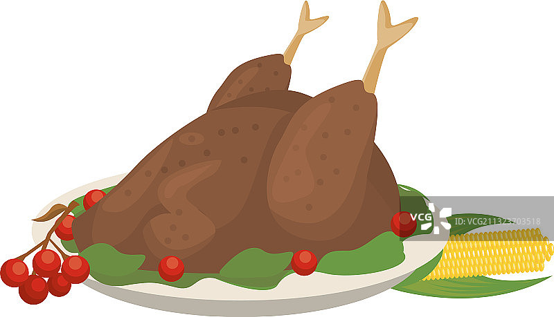 美味火鸡感恩节食物餐盘图片素材