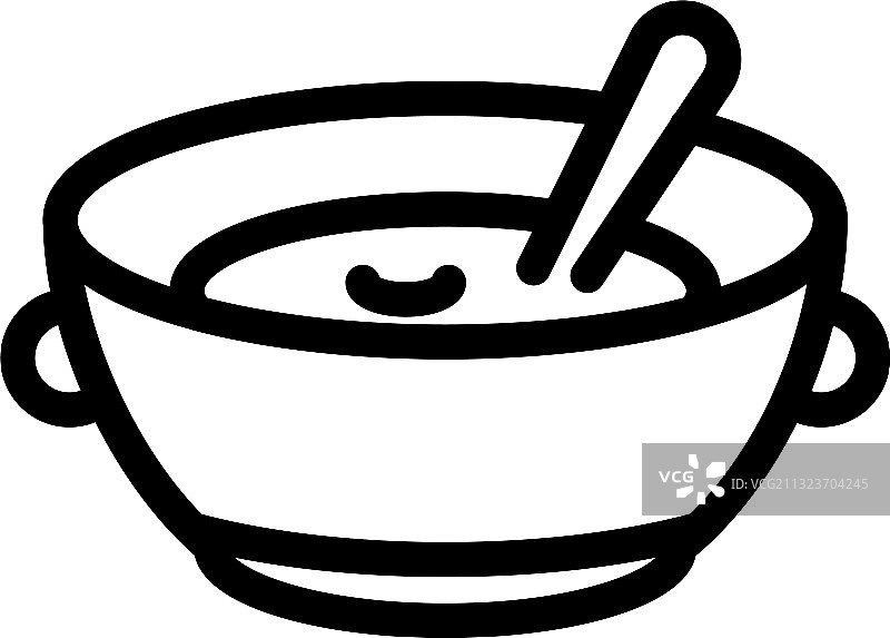午餐汤图标轮廓样式图片素材