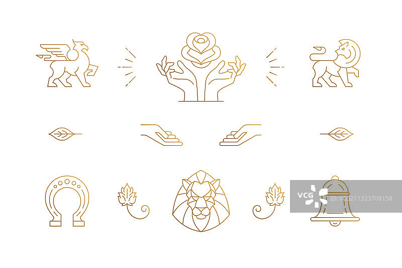 线条优雅装饰设计元素合集图片素材