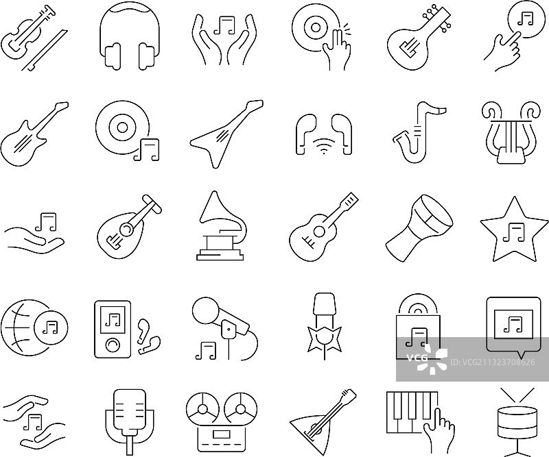 国际音乐日线性图标图片素材