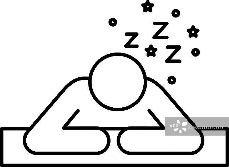 失眠人物头像Z字母线条风格图片素材