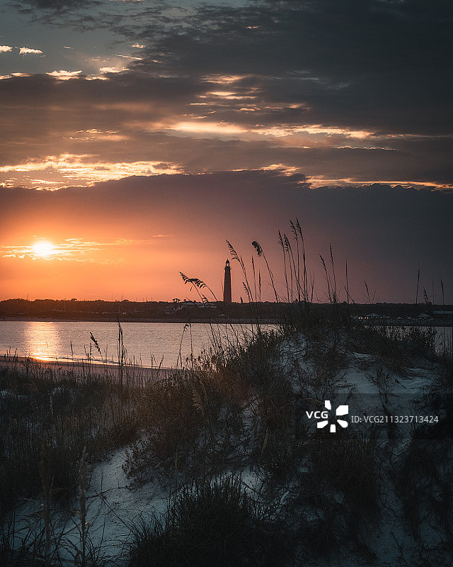 美国佛罗里达州新士麦那海滩日落海景图片素材