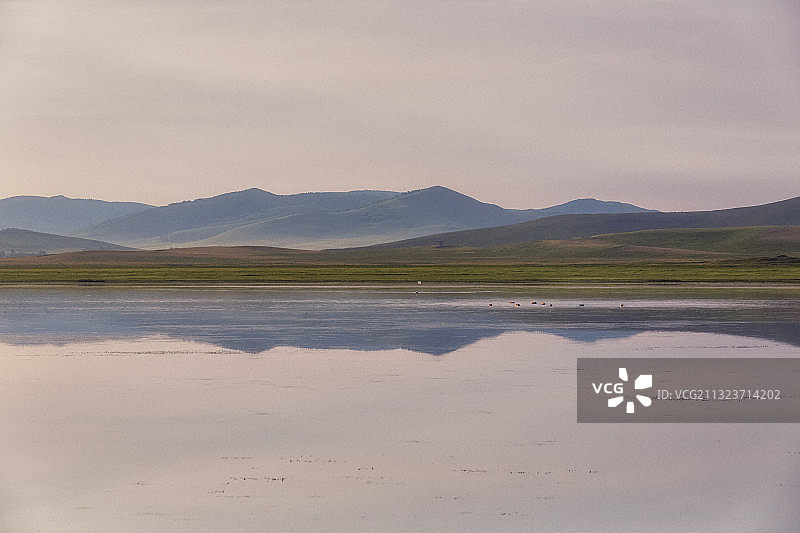 将军泡子早晨——赤峰市乌兰布统草原图片素材