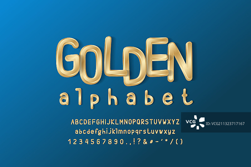 优雅的金色字母大小写图片素材