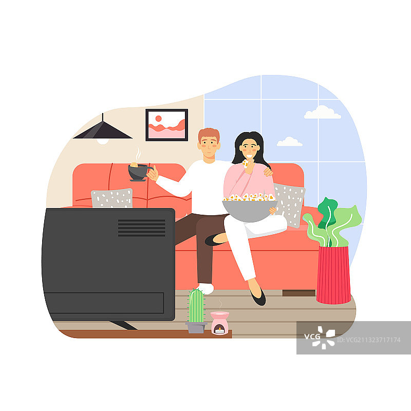 快乐情侣在家中度过空闲时光图片素材