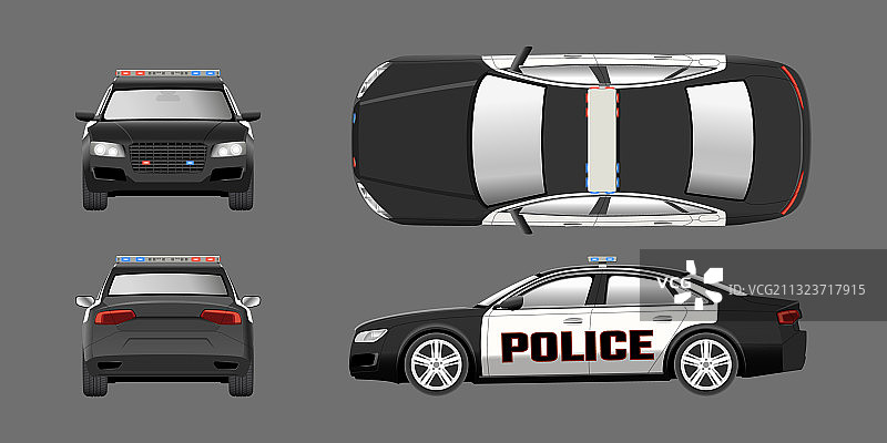 警车蓝图图片素材