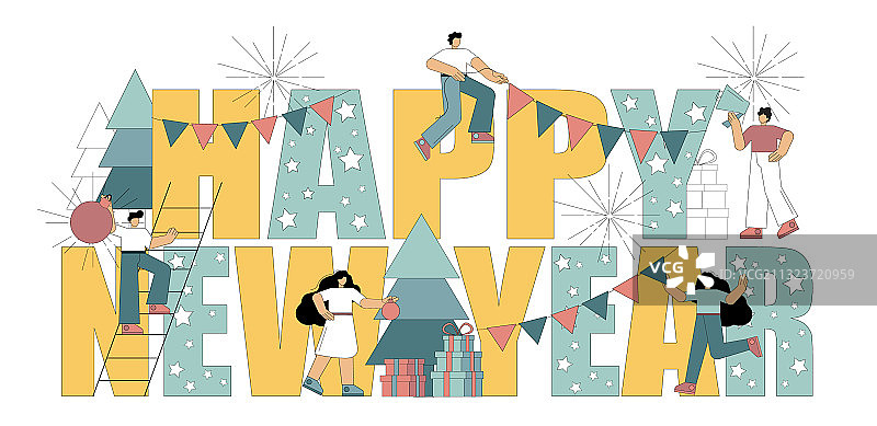 人们正在为新年做准备图片素材