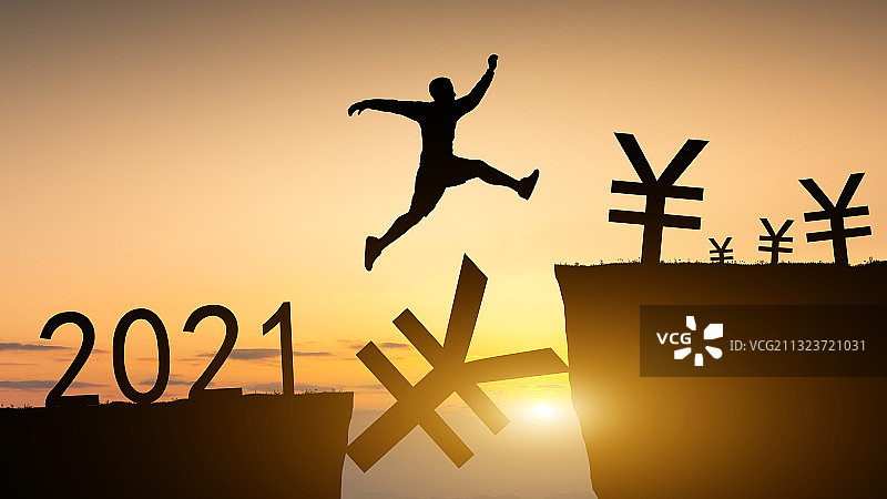 2021年金融跨越悬崖图片素材