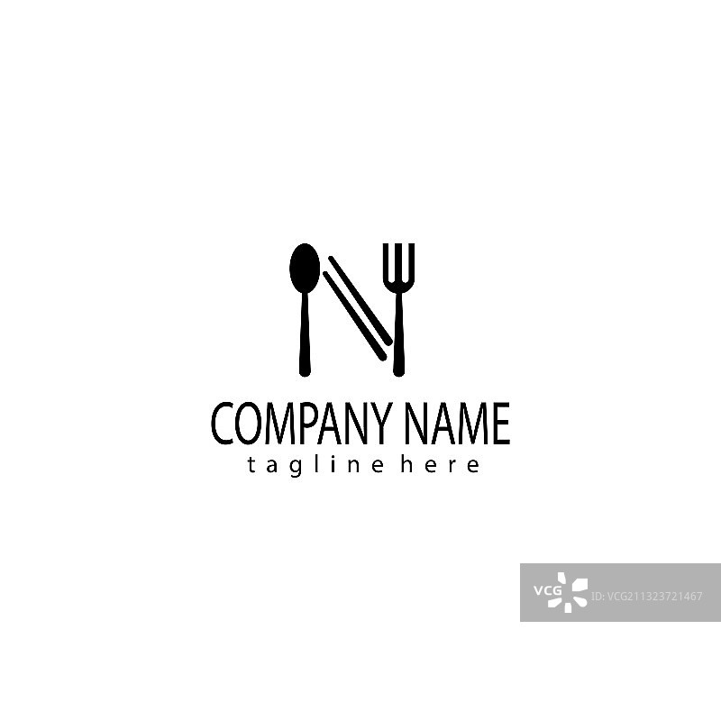 创意字母N勺子和筷子Logo图片素材