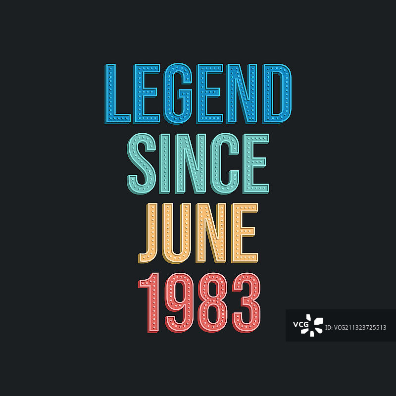 1983年6月以来的传奇——复古生日图片素材
