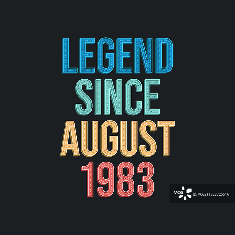 1983年8月传奇复古生日图片素材