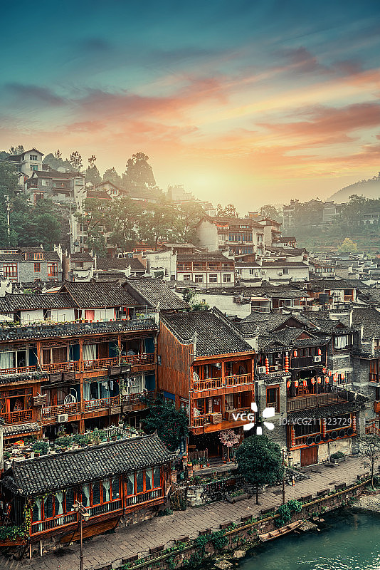 湖南凤凰古城古建筑风光图片素材