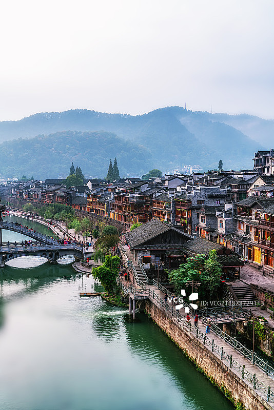 湖南凤凰古城古建筑风光图片素材