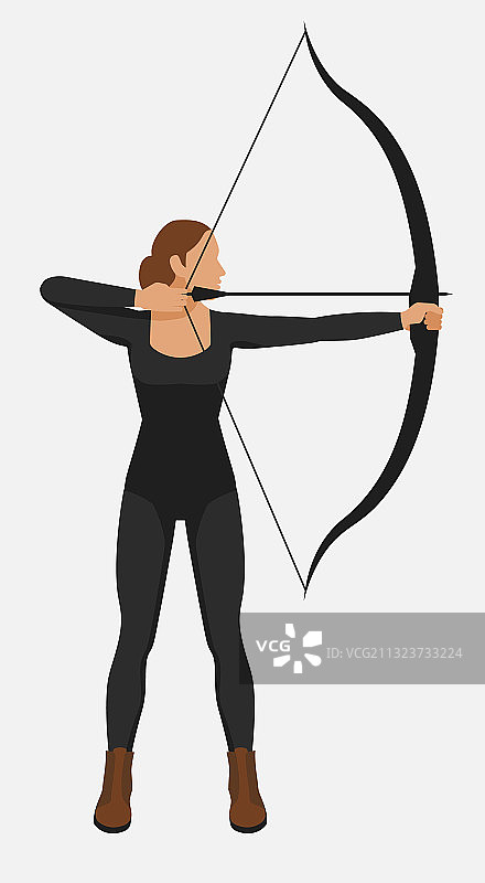 射箭的女运动员图片素材