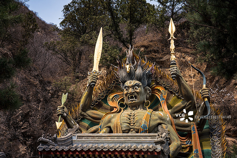 北京门头沟白瀑寺车神殿塑像图片素材