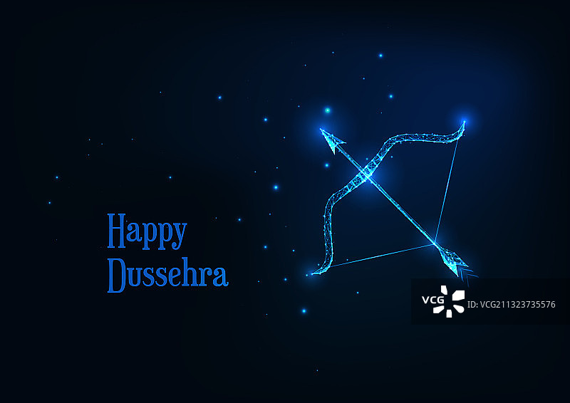 未来主义风格的Dussehra横幅与发光低图片素材