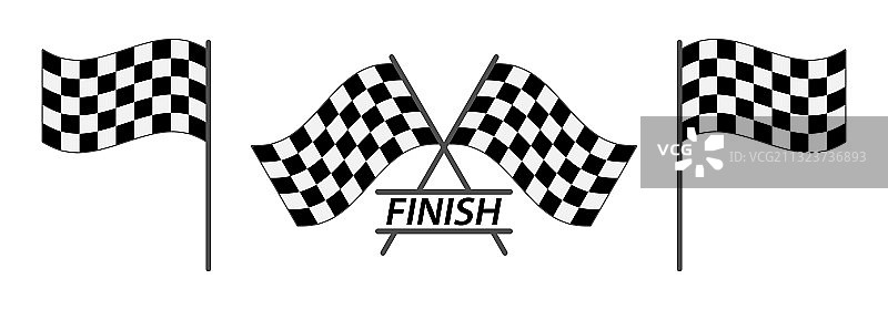 汽车比赛终点旗帜图案图片素材