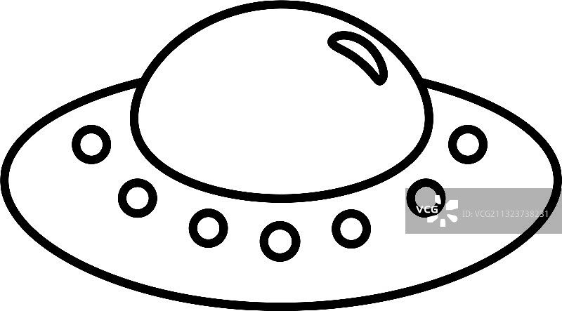 飞碟 - UFO 标志 - 线性图片素材