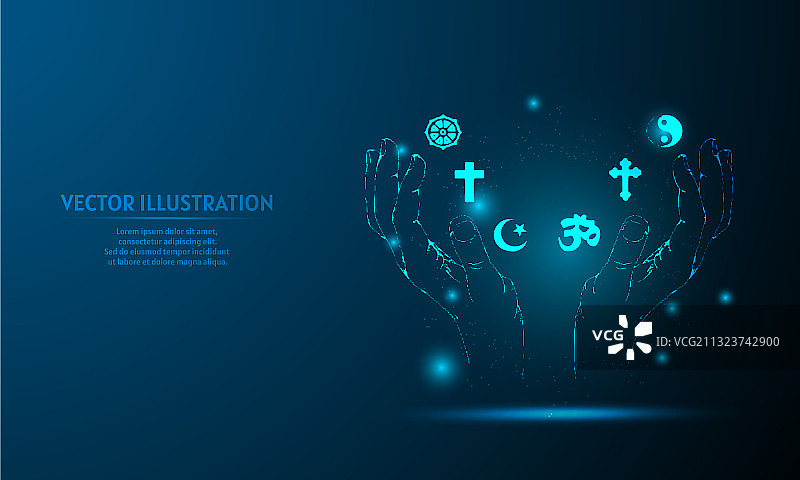 黑暗中闪耀的六芒星图片素材