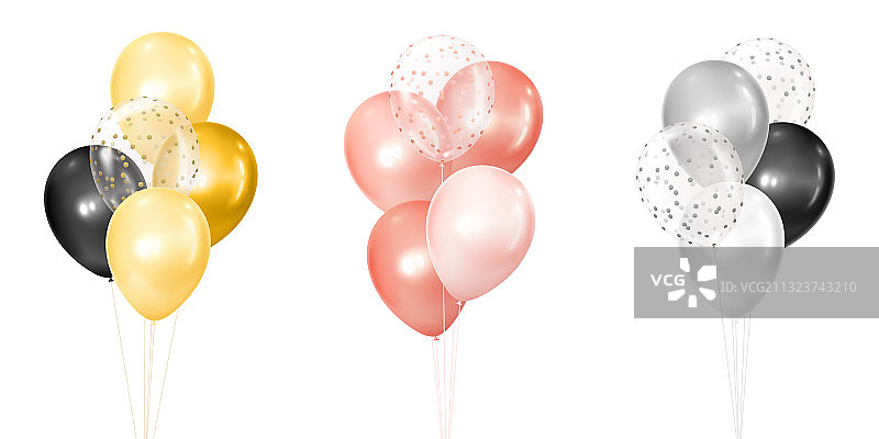 3D写实金色玫瑰和银色图片素材