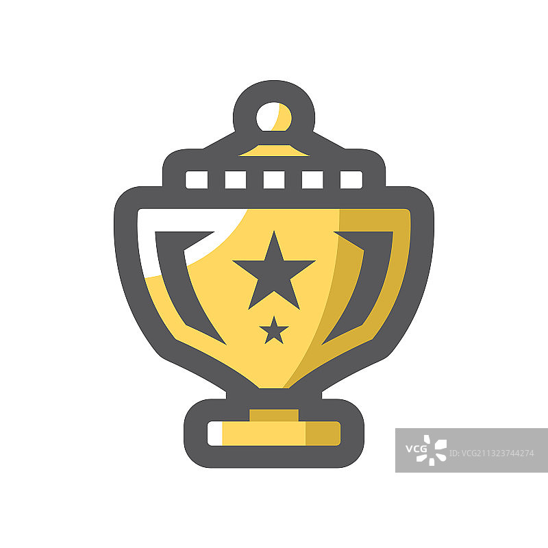 金色奖杯卡通图标图片素材