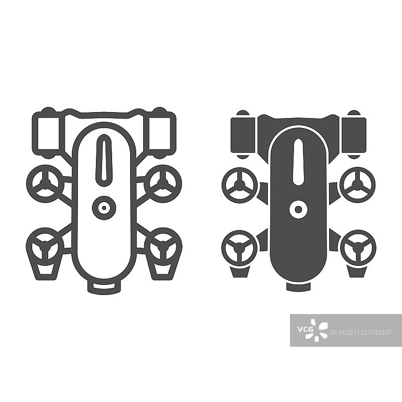 水下机器人线性图标图片素材