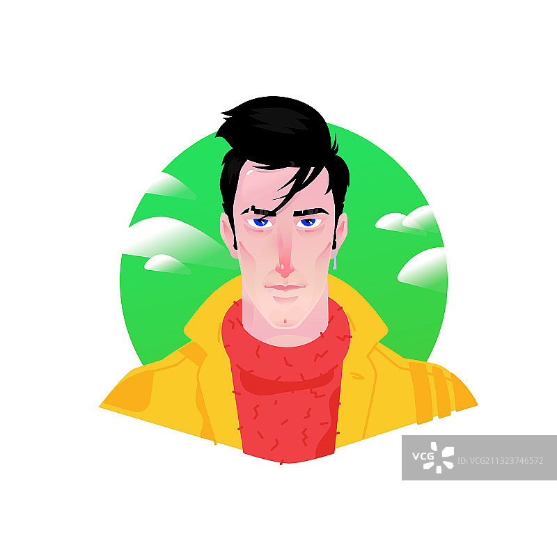 年轻时尚的卡通男人图片素材