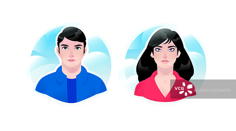 女孩和男人头像情侣图片素材