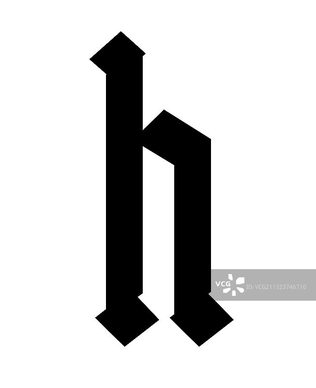 哥特式字母H符号图片素材