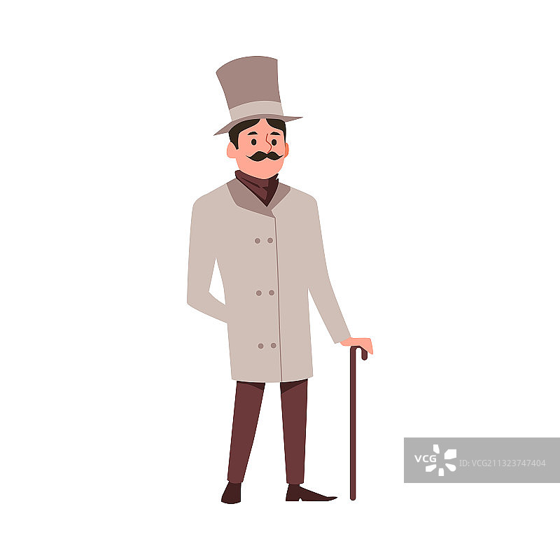 扁平风格英俊男子插画图片素材