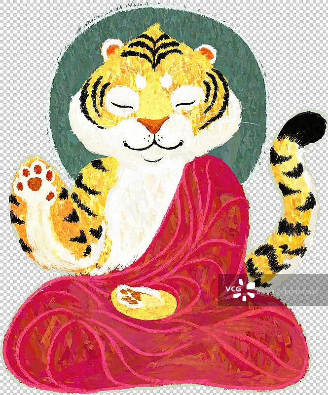 打坐的老虎元素图片素材