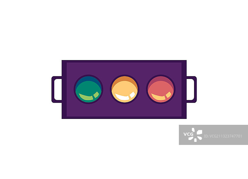 用于规范赛事的交通信号灯扁平卡通图片素材