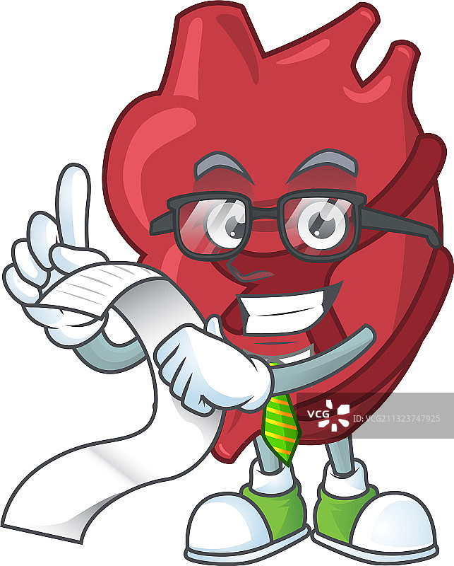 带有菜单的心形卡通吉祥物概念设计图片素材