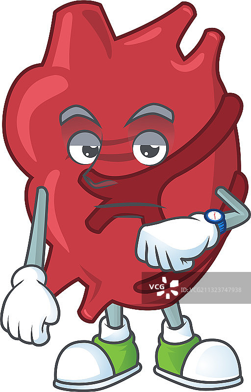 等待手势卡通心形吉祥物图片素材