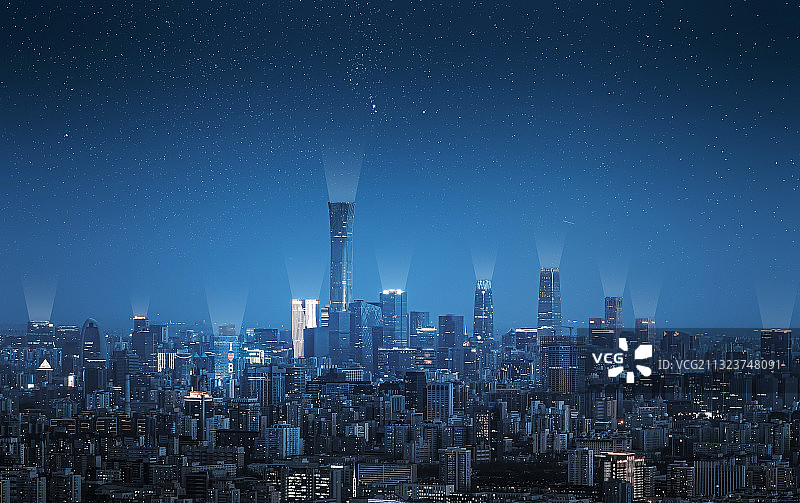 远眺北京CBD图片素材