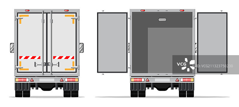 卡车拖车后视图侧面图片素材