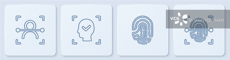 人脸识别指纹图片素材