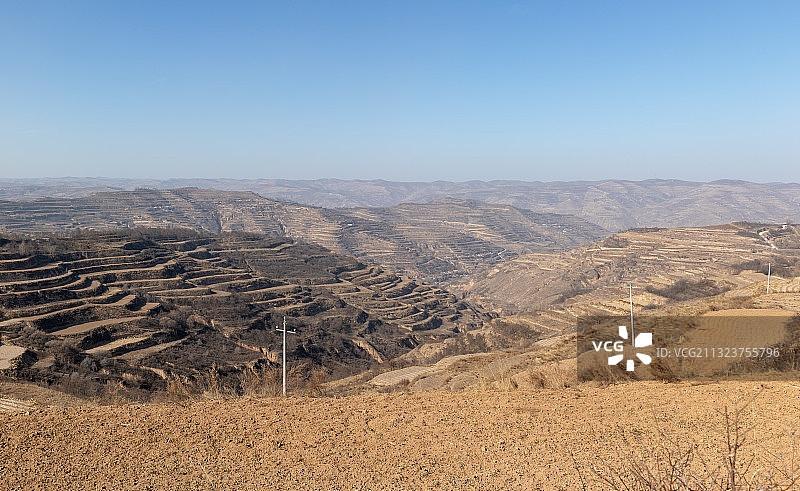 平静从容沉稳的黄土高原在岁月中不变的姿态图片素材