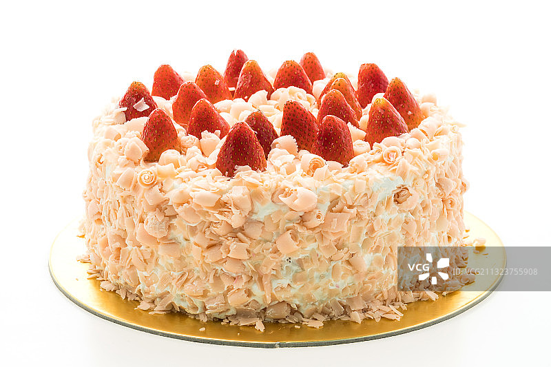 白色背景下的蛋糕特写图片素材