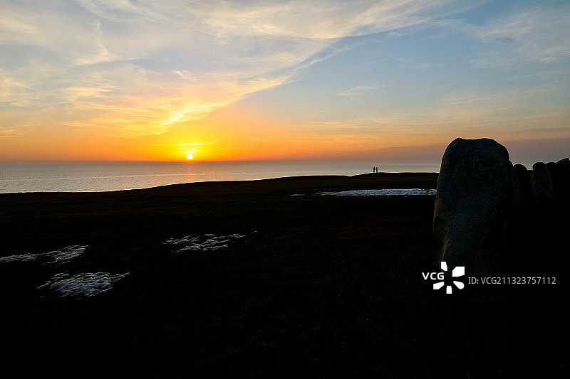 日落时大海对天空的景色图片素材
