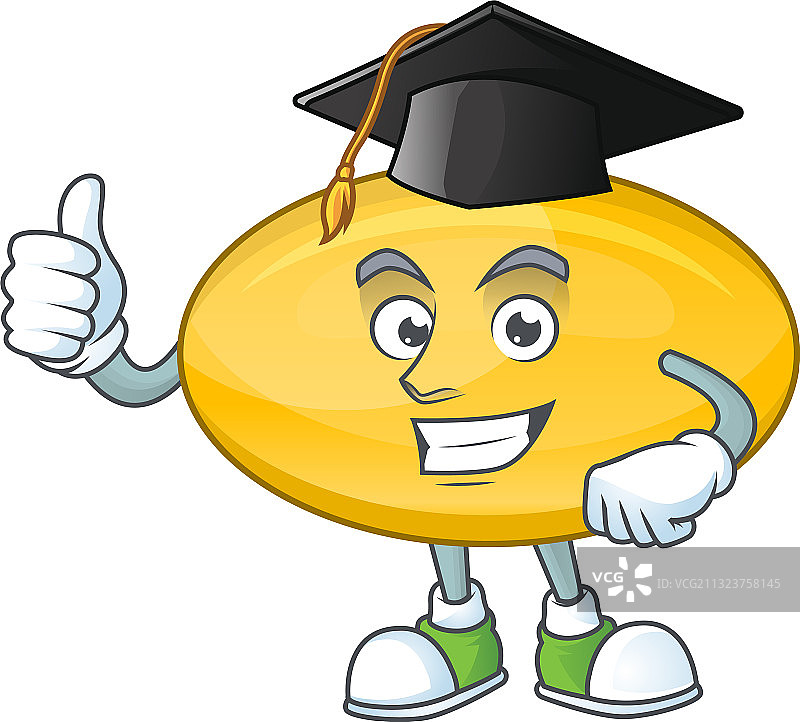 戴着黑色毕业帽的油胶囊图片素材