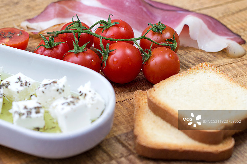 桌子上食物的特写图片素材
