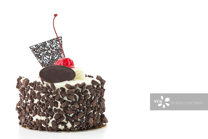 白色背景下的蛋糕特写图片素材