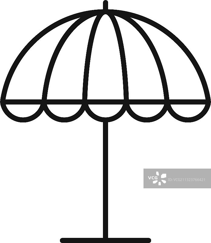 沙滩伞轮廓图标图片素材