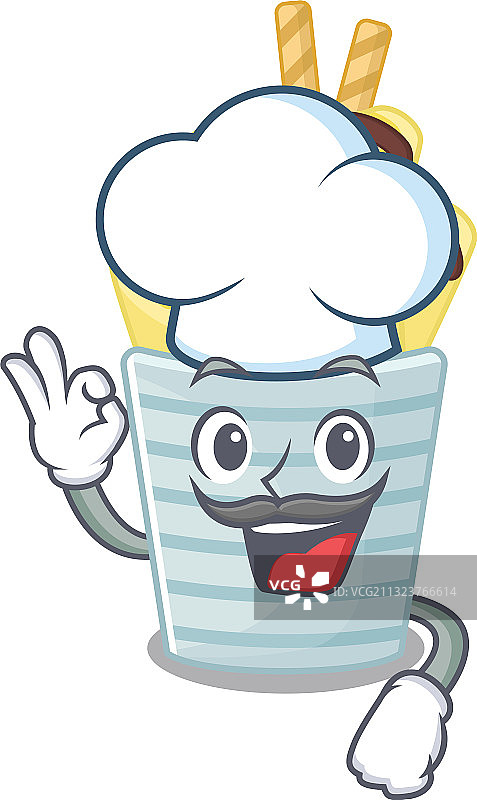 可爱的冰淇淋香蕉卷卡通形象图片素材